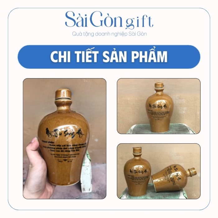 Chi tiết logo và bề mặt nậm rượu nậm rượu Bát Tràng