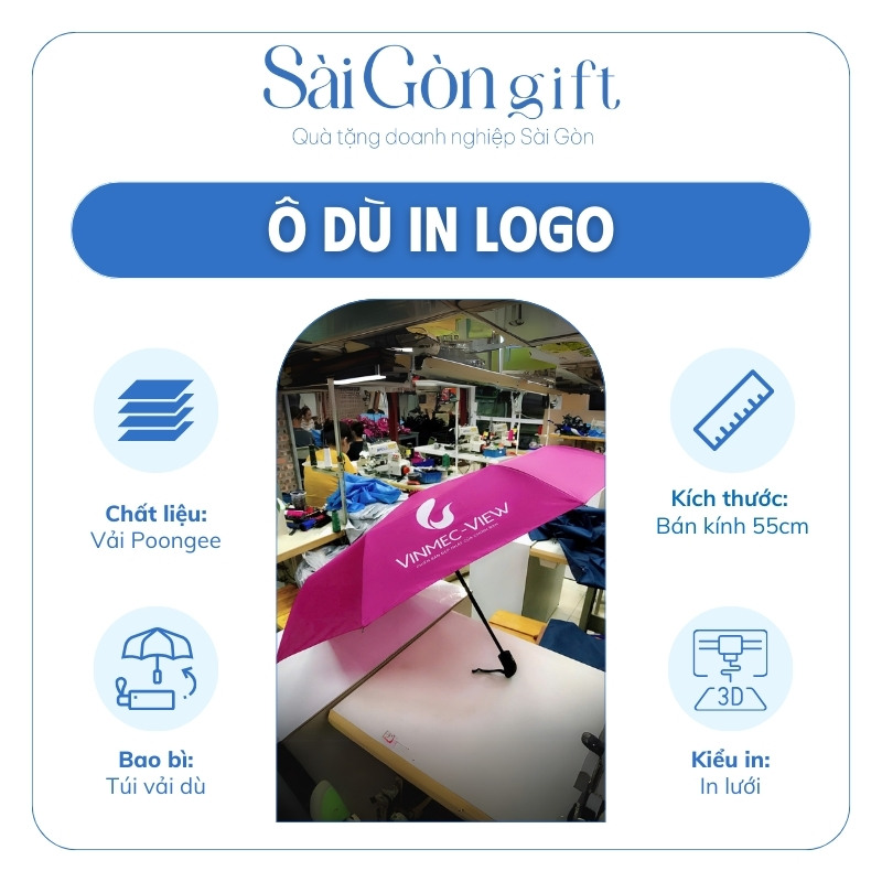 đặc điểm Dù Gấp 3 Tự Động 2 Chiều In Logo Quà Tặng Y Tế SG-OD11