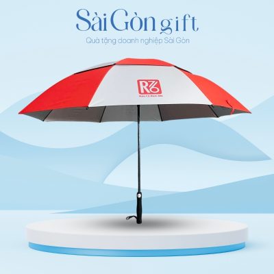 Ô Cán Thẳng 2 Tầng Phối Đỏ Trắng In Logo Quà Tặng Khách Hàng SG-OD13