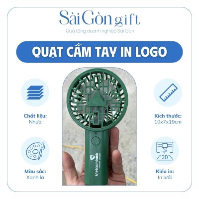 Thông số quạt điện cầm tay in logo