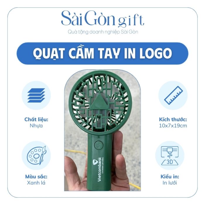 Thông số quạt điện cầm tay in logo