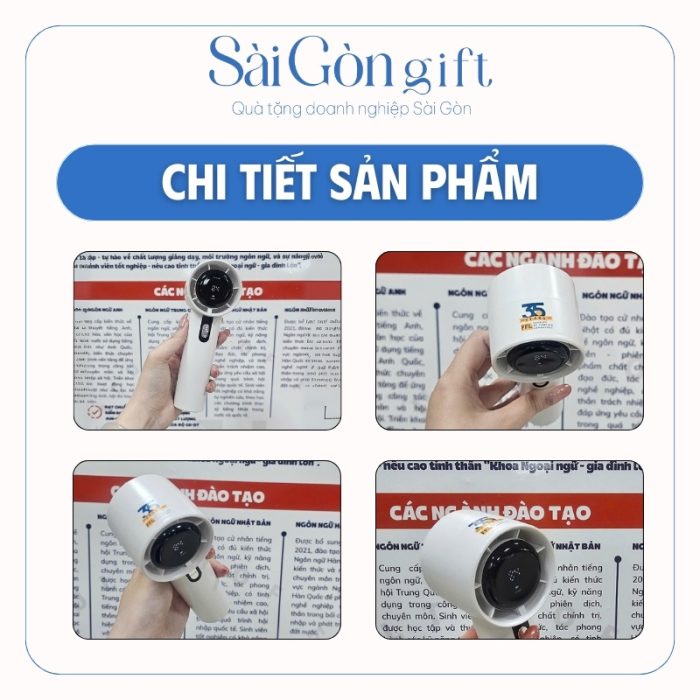 Hình ảnh chi tiết logo in trên quạt điện