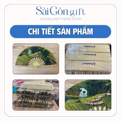 chi tiết Quạt Nan Tre In Logo Quà Tặng Kỷ Niệm Thành Lập SG-QN01