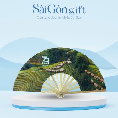 Quạt Nan Tre In Logo Quà Tặng Kỷ Niệm Thành Lập SG-QN01