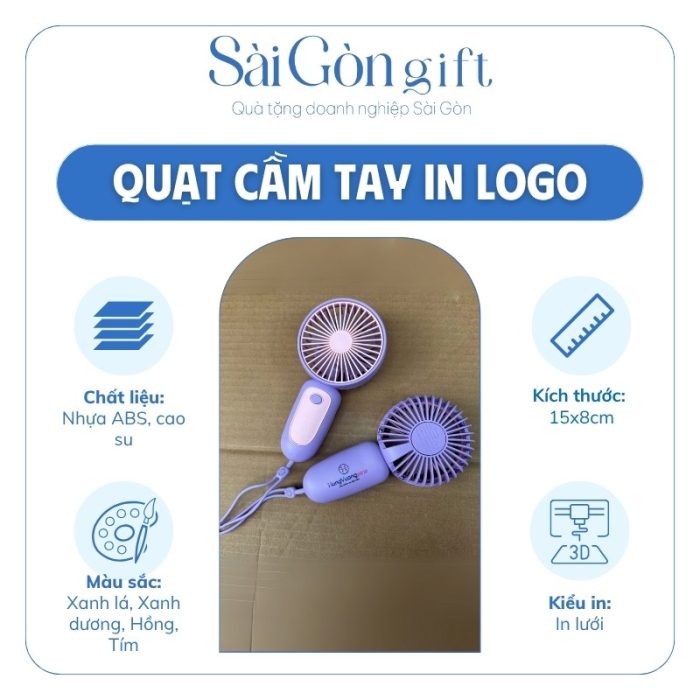 đặc điểm Quạt Điện Mini Có Dây Đeo In Logo Quà Tặng Khách Hàng SG-QD04