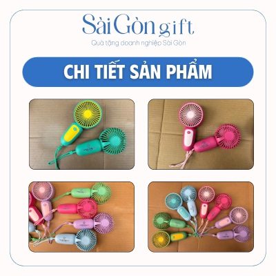 chi tiết Quạt Điện Mini Có Dây Đeo In Logo Quà Tặng Khách Hàng SG-QD04