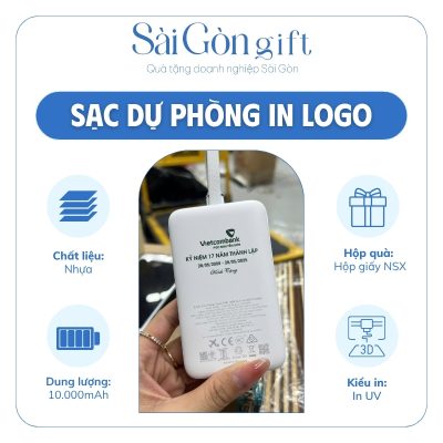 Sạc Dự Phòng Thương Hiệu Anker In Logo Vietcombank Quà Tặng Kỷ Niệm SG-SDP04