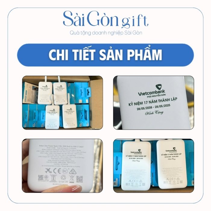Sạc Dự Phòng Thương Hiệu Anker In Logo Vietcombank Quà Tặng Kỷ Niệm SG-SDP04