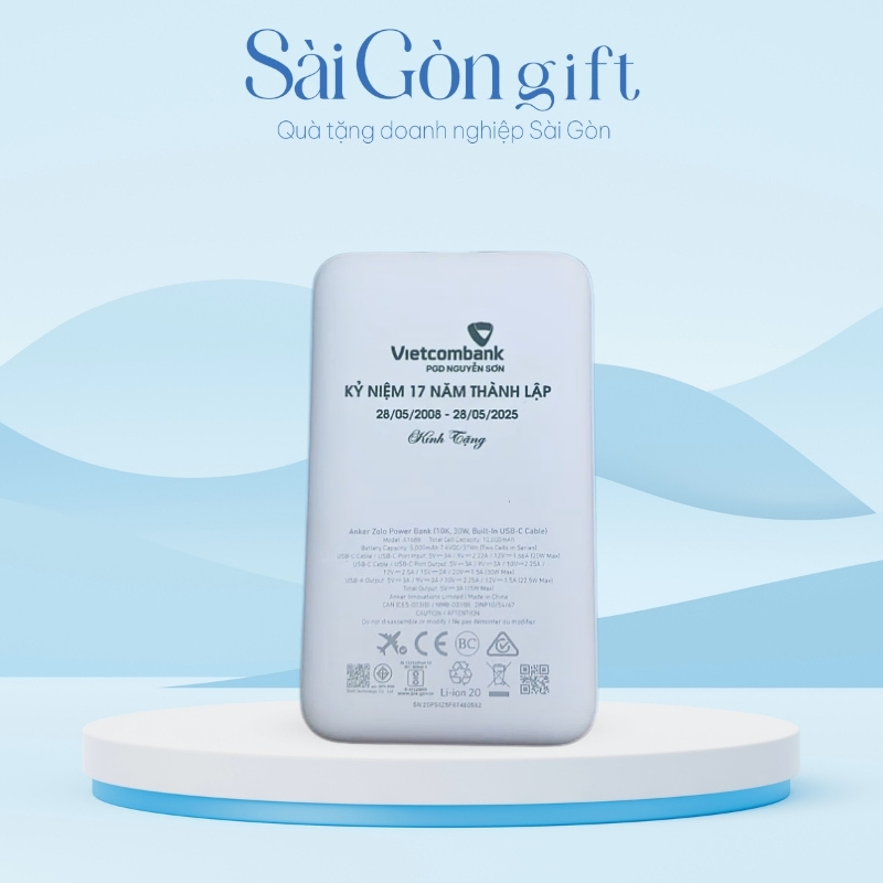 Sạc Dự Phòng Thương Hiệu Anker In Logo Vietcombank Quà Tặng Kỷ Niệm SG-SDP04