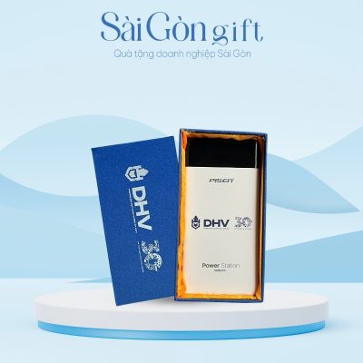 Sạc Dự Phòng Thương Hiệu PISEN Màu Trắng Phối Đen In Logo Quà Tặng Giáo Dục SG-SDP05