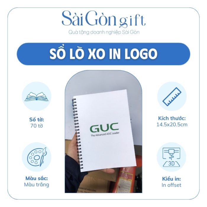 Các thông tin cụ thể của sổ tay in logo