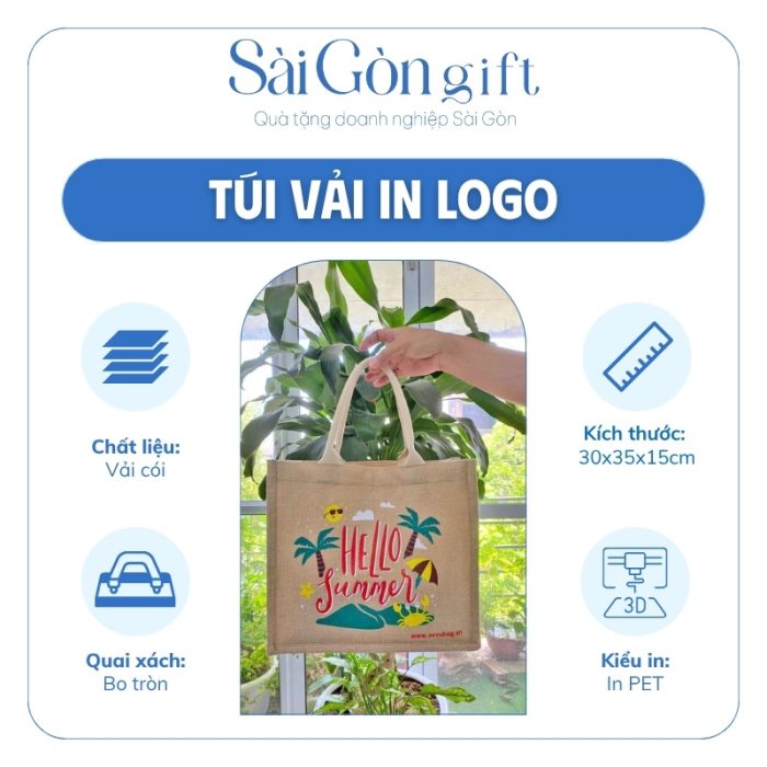 Đặc điểm nổi bật túi vải cói in logo quà tặng