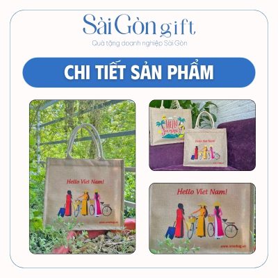Ảnh thực tế sản phẩm túi vải cói in logo