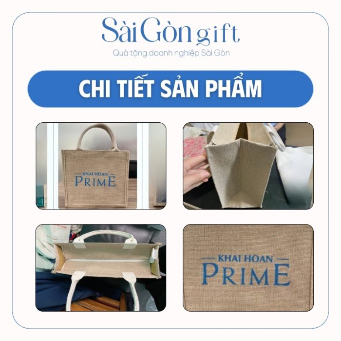 chi tiết Túi Cói In Logo Quà Tặng Khách Hàng SG-T01