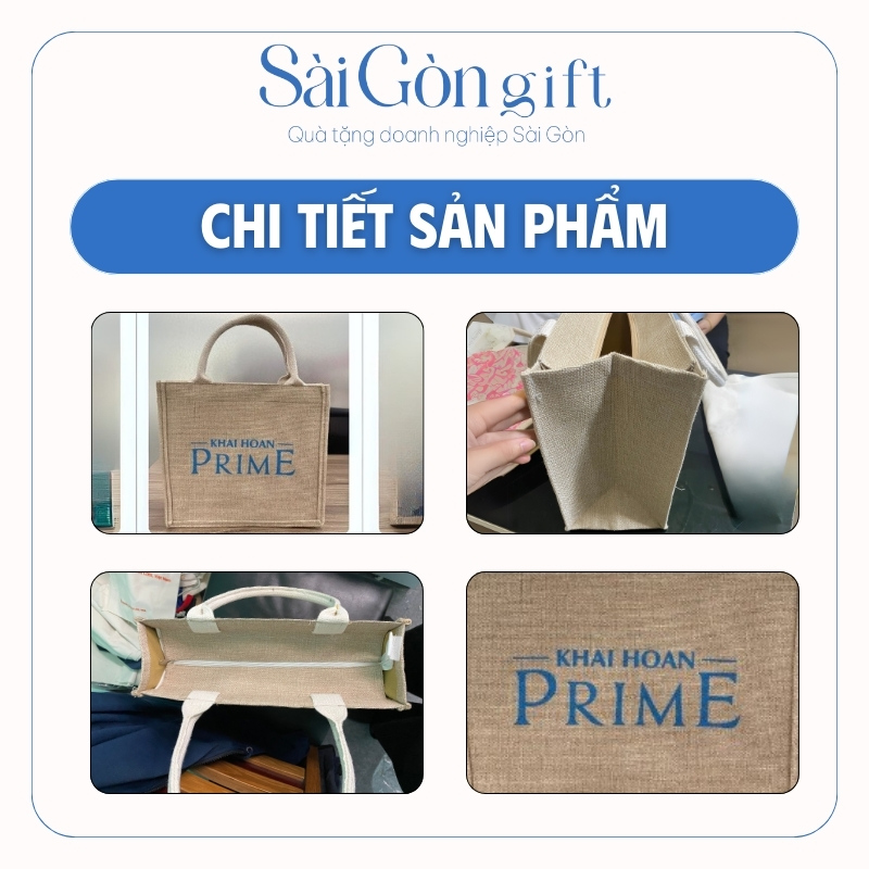 chi tiết Túi Cói In Logo Quà Tặng Khách Hàng SG-T01
