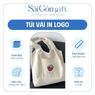 đặc điểm Túi Canvas 2 Ngăn In Logo Quà Tặng Quảng Cáo SG-TV02