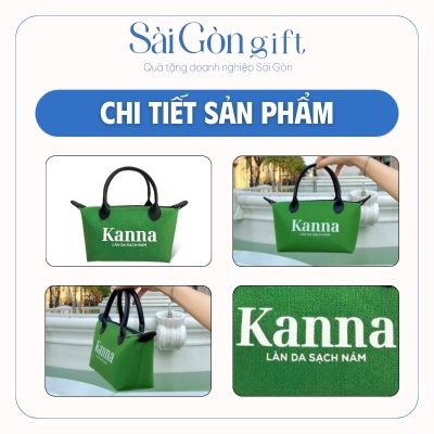 Ảnh thực tế túi vải đay và logo in trên bề mặt vải