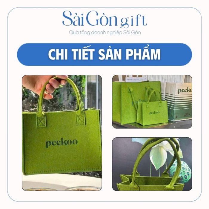 Ảnh thực tế túi vải và logo in trên mặt túi