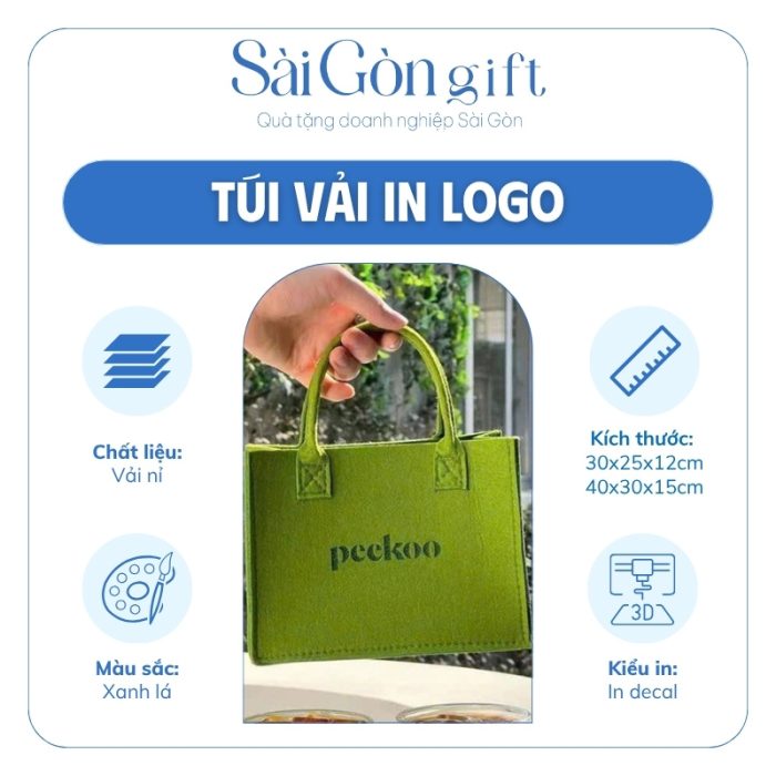 Thông tin cụ thể túi vải nỉ in logo