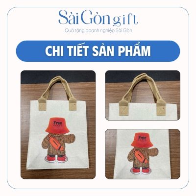 Hình ảnh thực tế túi vải in nhân vật hoạt hình