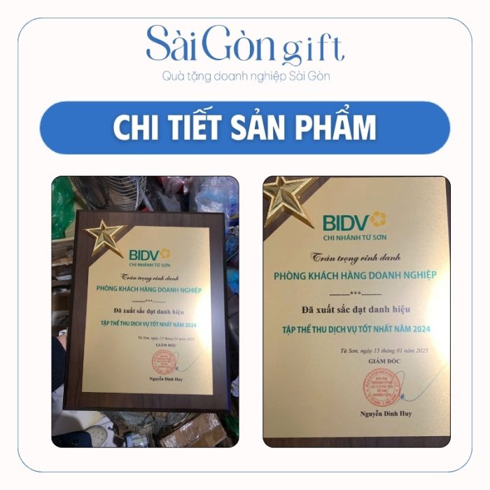 Bảng Vinh Danh Nhân Sự Gỗ Đồng In Logo Quà Tặng Kỷ Niệm SG-KNC14