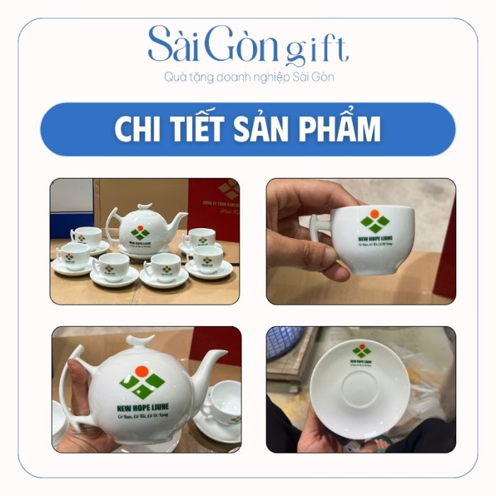 Bộ Trà Dáng Cành Bưởi In Logo Quà Tặng Đối Tác SG-AC14