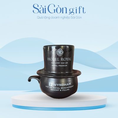 Bộ Phin Cà Phê Sứ Bát Tràng Nhiều Màu In Logo Quà Tặng Khách Hàng SG-CS20