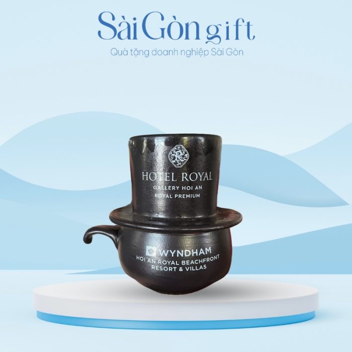 Bộ Phin Cà Phê Sứ Bát Tràng Nhiều Màu In Logo Quà Tặng Khách Hàng SG-CS20