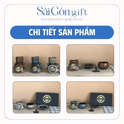 Bộ Phin Cà Phê Men Hỏa Biến In Logo Quà Tặng Khách Hàng SG-BP03