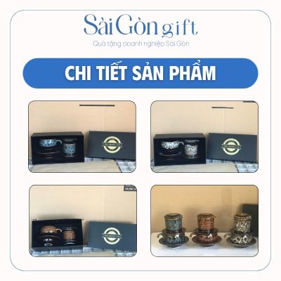 Bộ Phin Cà Phê Men Hỏa Biến In Logo Quà Tặng Khách Hàng SG-BP03