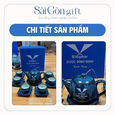 Bộ Trà Men Hỏa Biến Xanh In Logo Quà Tặng Khách Hàng SG-AC17