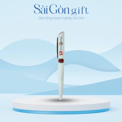 Bút Bi Nhựa Màu Trắng In Logo Quà Tặng Kỷ Niệm SG-BK02