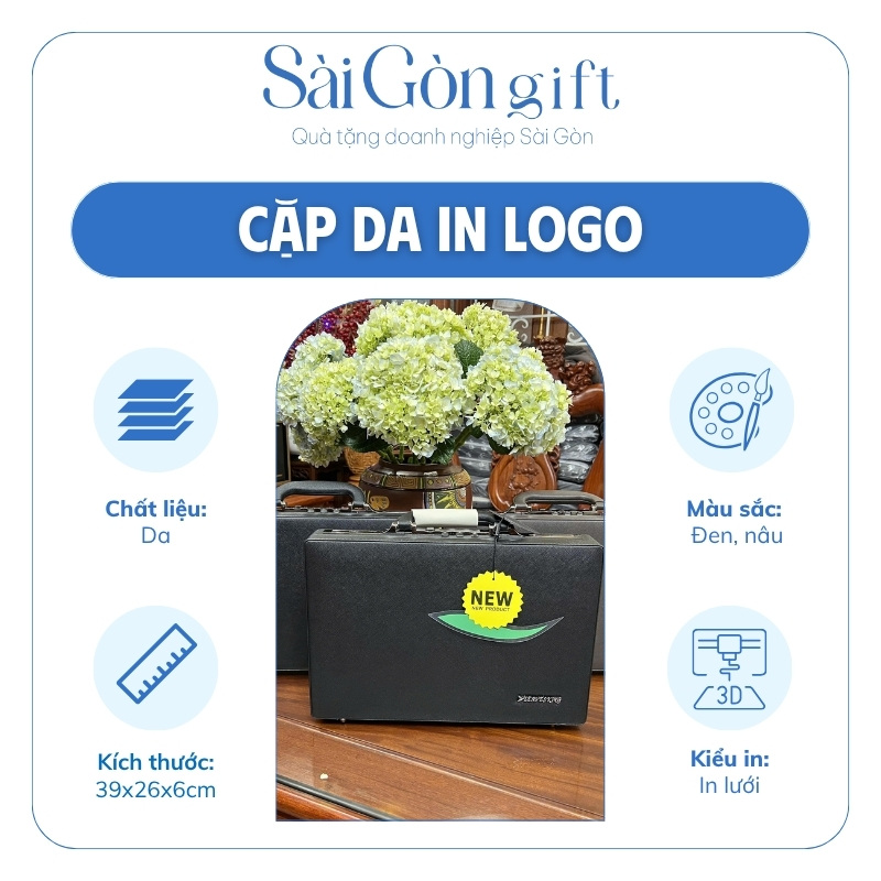 Cặp Da Công Tác Khóa Số In Logo Quà Tặng Nhân Viên SG-CD05