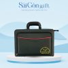 Cặp Da 2 Ngăn Màu Đen In Logo Quà Tặng Đại Hội SG-CD07