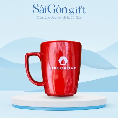 Cốc Sứ Màu Bóng Dáng Quai Vuông In Logo Quà Tặng Khách Hàng SG-CS24