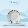 Đĩa Lòng Sâu Men Trắng Phi 20 cm In Logo Quà Tặng Nhân Viên SG-BD12