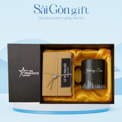 Bộ Quà Tặng Cốc Sứ Và Hộp Cà Phê Phin Giấy In Logo Quà Tặng Đối Tác SG-GS17