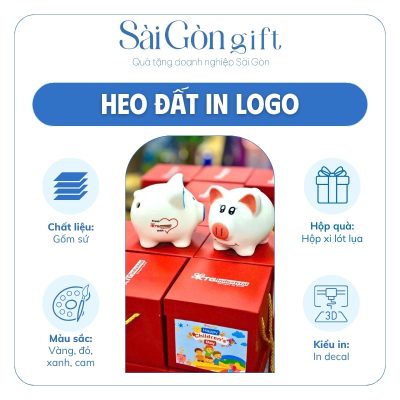 Heo Đất Tiết Kiệm Nhiều Màu In Logo Quà Tặng Khách Hàng SG-HD14