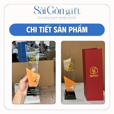 Kỷ Niệm Chương Pha Lê Vinh Danh In Logo Quà Tặng Nhân Viên SG-KNC15