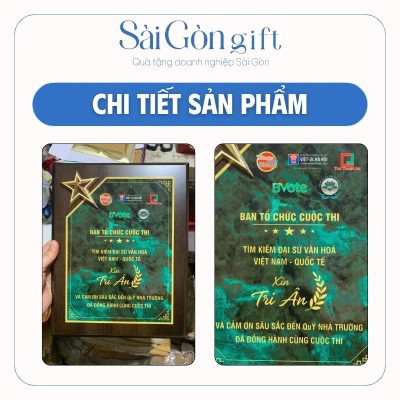Kỷ Niệm Chương Tri Ân Gỗ Đồng In Logo Quà Tặng Đối Tác SG-KNC12