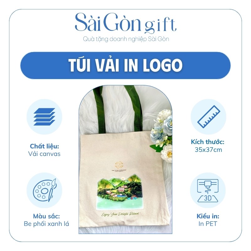 Túi Vải Canvas In Màu Phong Cảnh Quà Tặng Khách Hàng SG-TV12