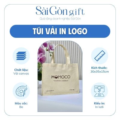 Túi Vải Canvas Màu Be In Logo Quà Tặng Khách Hàng SG-TV14
