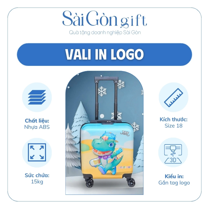 Vali Trẻ Em Dáng Hộp Size 18 In Logo Quà Tặng Khách Hàng SG-VL08
