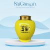 Bộ Hai Lọ Chè Men Màu Vẽ Tay Vàng Kim In Logo Quà Tặng Kỷ Niệm SG-HT07