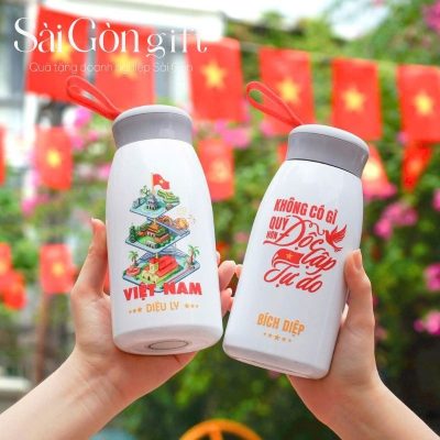 Bình Giữ Nhiệt Inox In Logo Quà Tặng Kỷ Niệm Ngày Quốc Khánh Việt Nam SG-BGN22