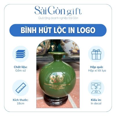 Bình Hút Lộc Men Màu In Logo Quà Tặng Kỷ Niệm 80 Năm Ngày Truyền Thống Tòa Án Nhân Dân SG-BHL12