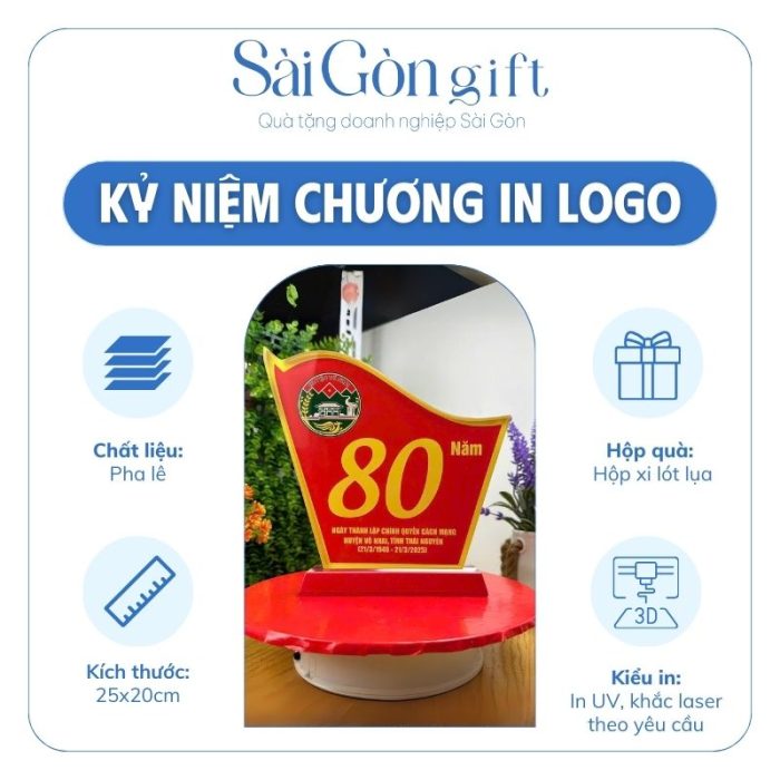 Kỷ Niệm Chương Pha Lê In Logo Quà Tặng Cán Bộ Nhân Viên Ngày Kỷ Niệm SG-KNC17