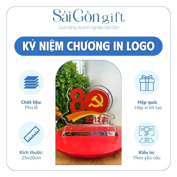 Cúp Pha Lê Quà Tặng Kỷ Niệm 80 Năm Thành Lập Quân Đội Nhân Dân Việt Nam SG-KNC19