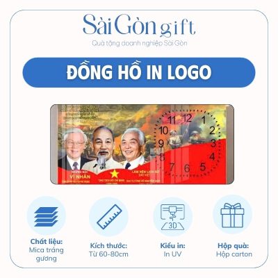 Đồng Hồ Tráng Gương Treo Tường Quà Tặng Kỷ Niệm Quốc Khánh 2/9 SG-DH16