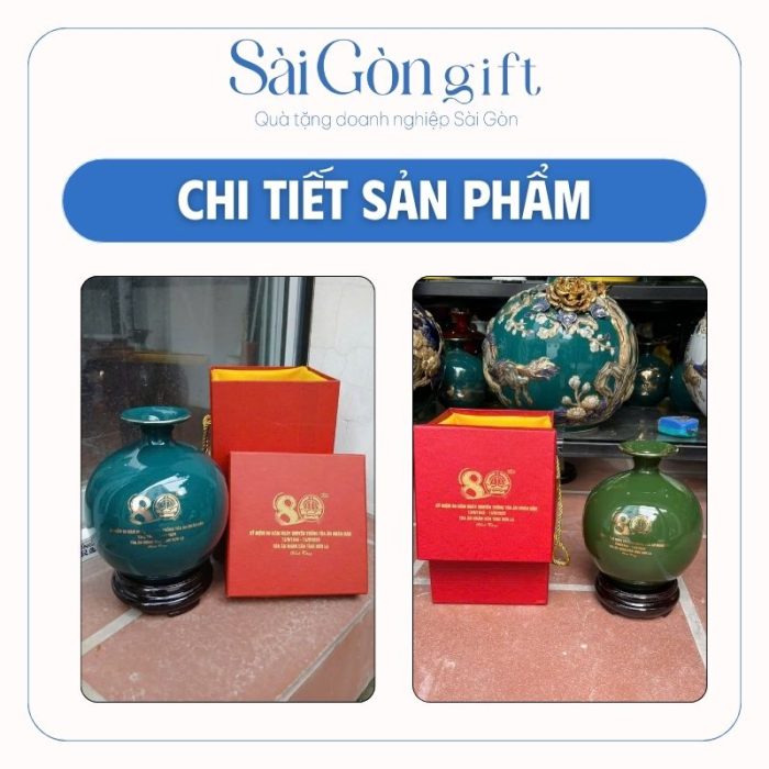 Bình Hút Lộc Men Màu In Logo Quà Tặng Kỷ Niệm 80 Năm Ngày Truyền Thống Tòa Án Nhân Dân SG-BHL12